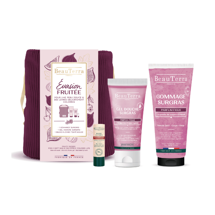 Trousse Evasion fruit&eacute;e Beauterra - trousse de 3 produits