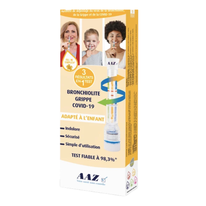 Autotest triplex bronchiolite grippe covid-19 AAZ - bo&icirc;te d'1 autotest