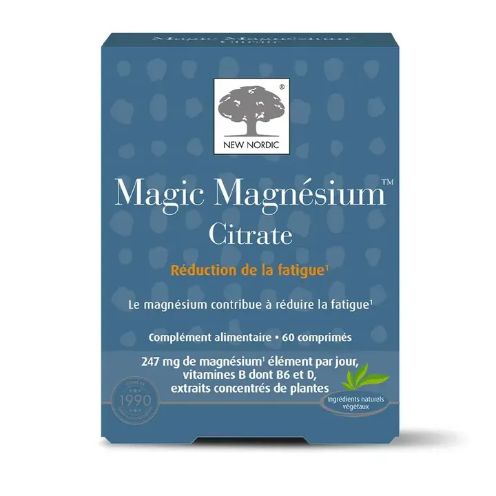 Magic magn&eacute;sium citrate New Nordic - bo&icirc;te de 60 comprim&eacute;s