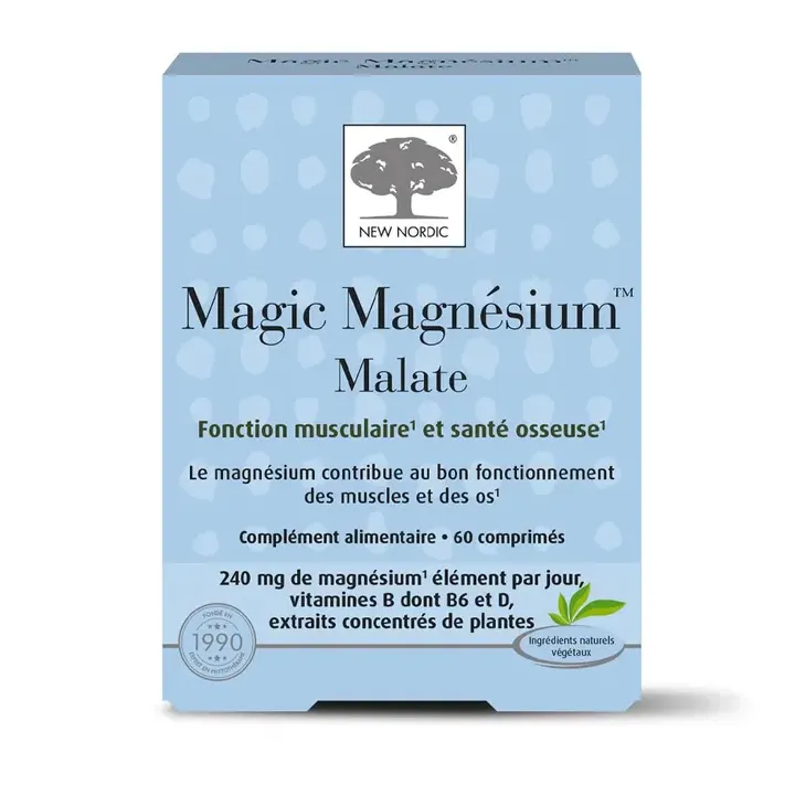 Magic magn&eacute;sium malate New Nordic - boite de 60 comprim&eacute;s