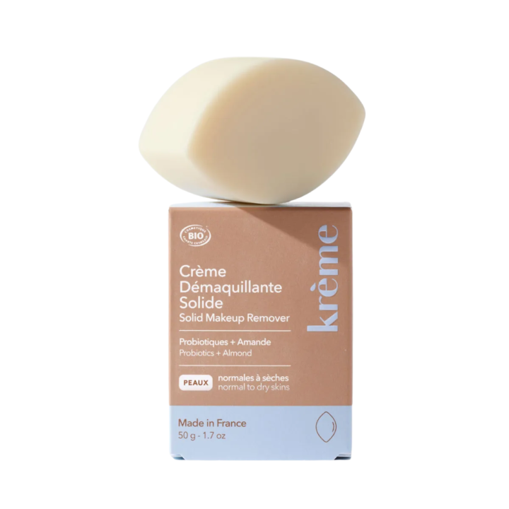 Cr&egrave;me d&eacute;maquillante solide visage bio Kr&egrave;me - pain de 50g