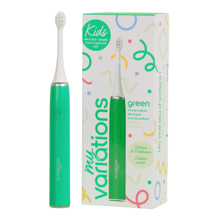 Brosse &agrave; dents &eacute;lectrique enfant verte MyVariations - une brosse &agrave; dents 
