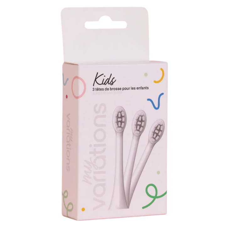 T&ecirc;tes de brosse blanches enfant MyVariations - 3 t&ecirc;tes de brosse
