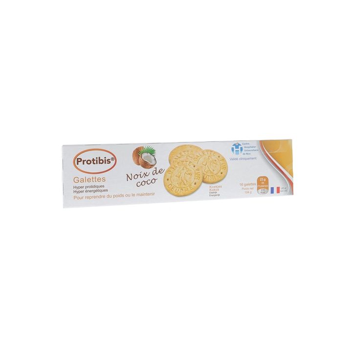 Protibis Galettes &agrave; la noix de coco HP/HC Nestl&eacute; Health Science  - bo&icirc;te de 16 galettes