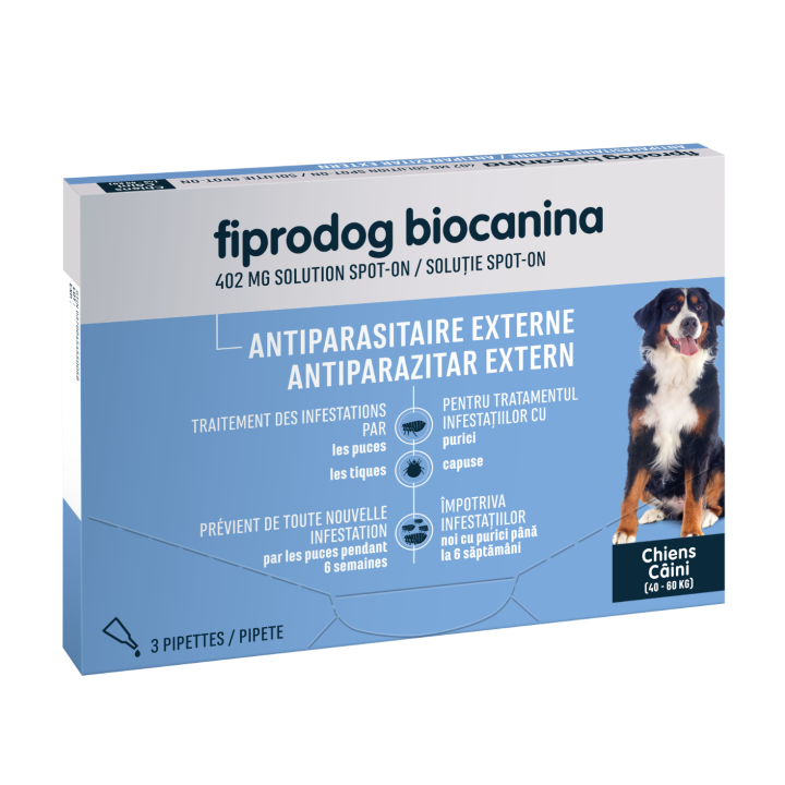 Fiprodog Spot-on 402 mg Biocanina tr&egrave;s grands chiens 40-60 kg - 3 pipettes