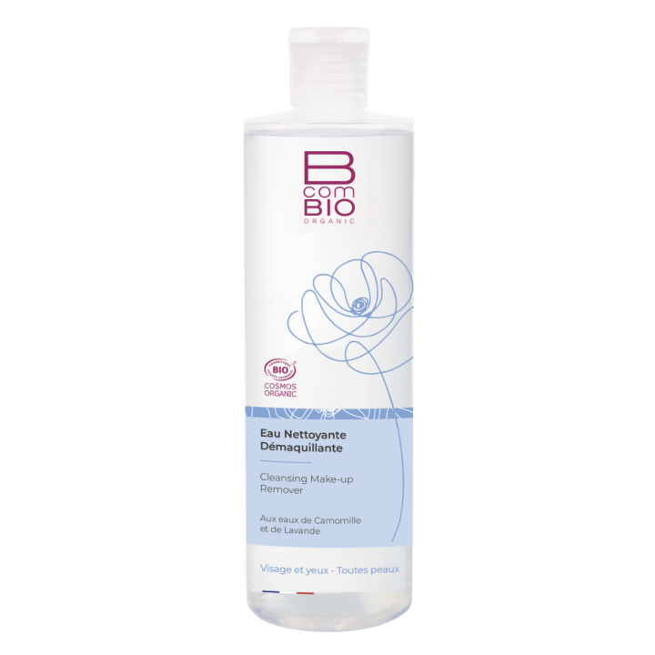 Eau nettoyante d&eacute;maquillante visage et yeux BcomBIO - flacon de 400 ml
