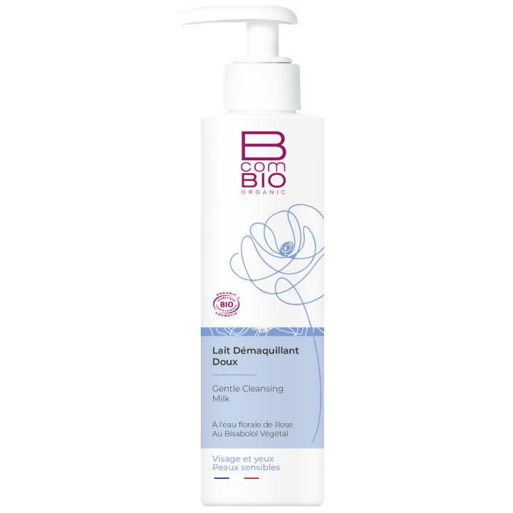 Lait d&eacute;maquillant doux BcomBIO - flacon pompe de 200 ml