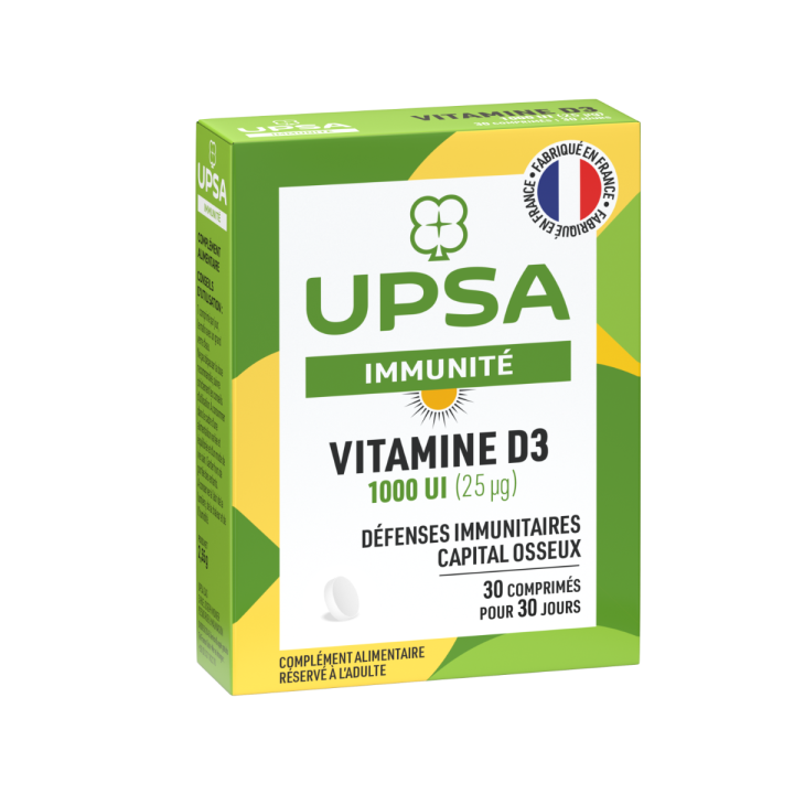 Immunit&eacute; Vitamine D3 1000 UI UPSA - bo&icirc;te de 30 comprim&eacute;s