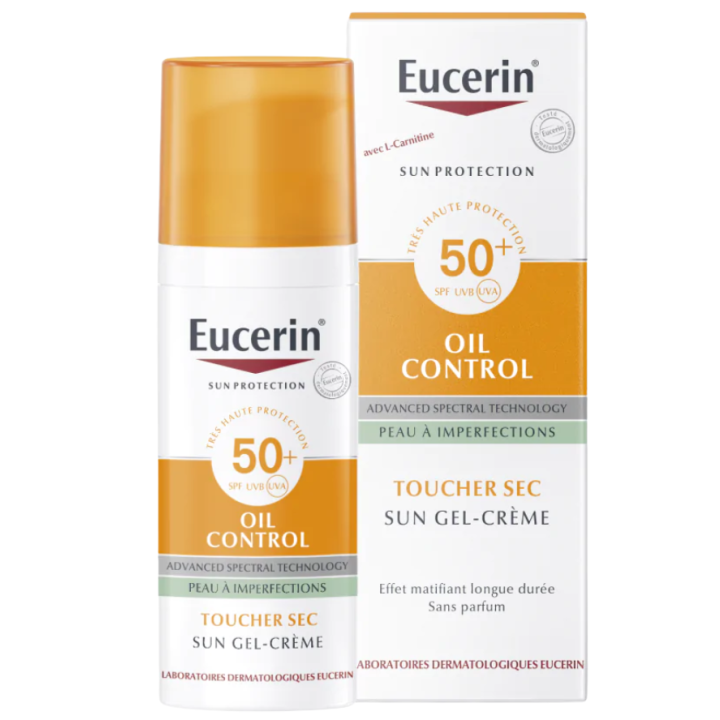 Oil control sun gel-cr&egrave;me visage spf 50+ Eucerin - tube de 50 ml