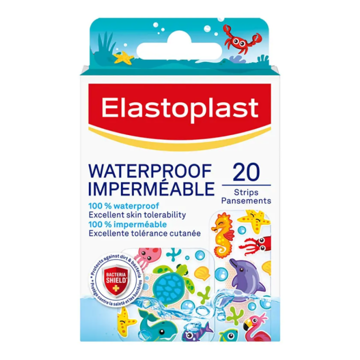 Pansements waterproof enfants imperm&eacute;able Elastoplast - boite de 20 strips pansements 