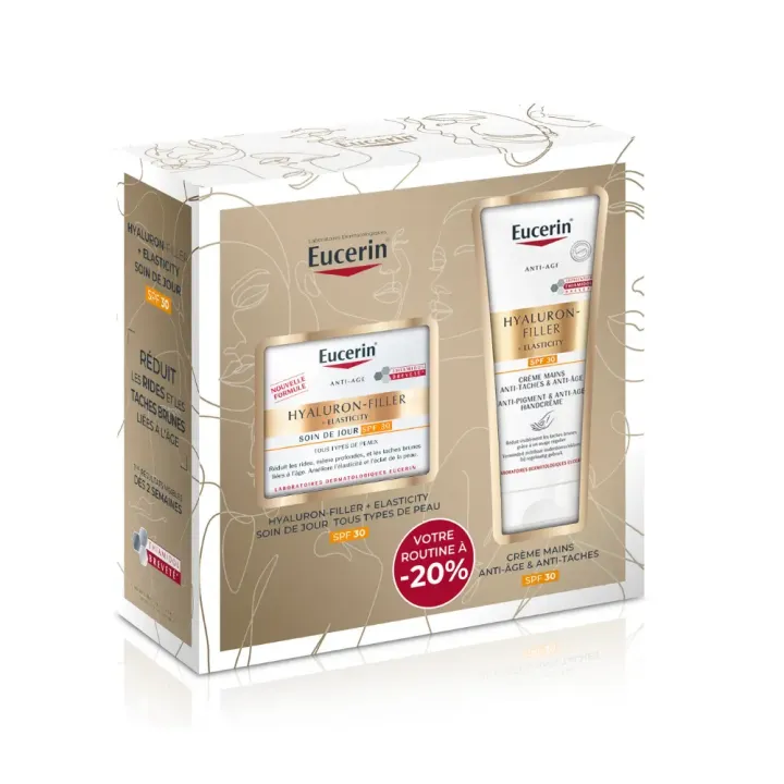 Coffret routine Hyaluron Filler + Elasticity SPF30 Eucerin - coffret 2 produits offre sp&eacute;ciale