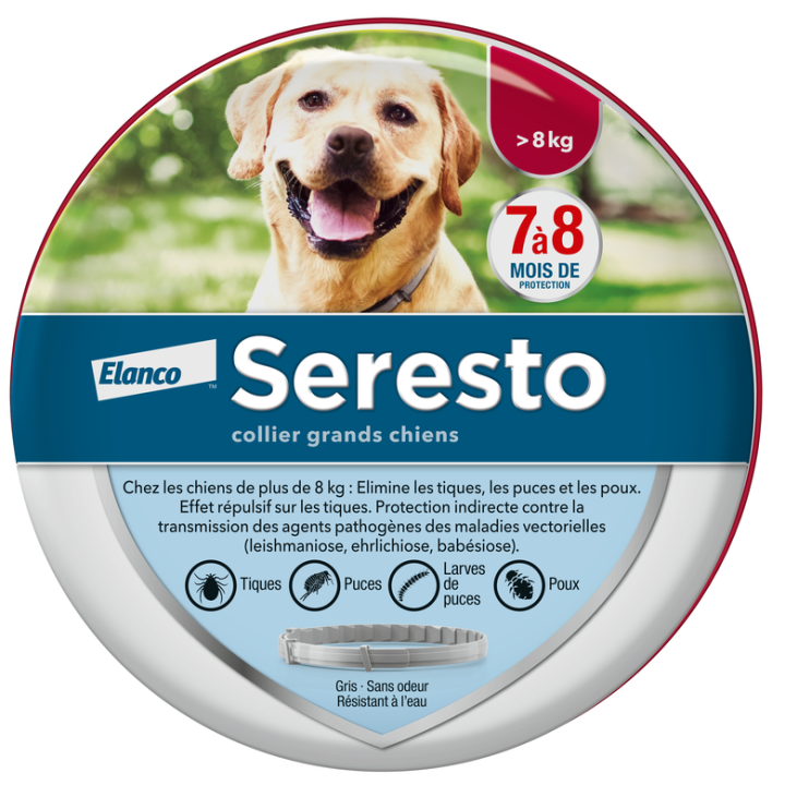 Seresto collier antiparasitaire grands chiens Elanco - 1 collier