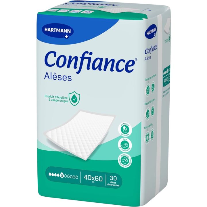 Confiance al&egrave;ses 5 gouttes 40x60cm Hartmann - 30 al&egrave;ses absorbantes 
