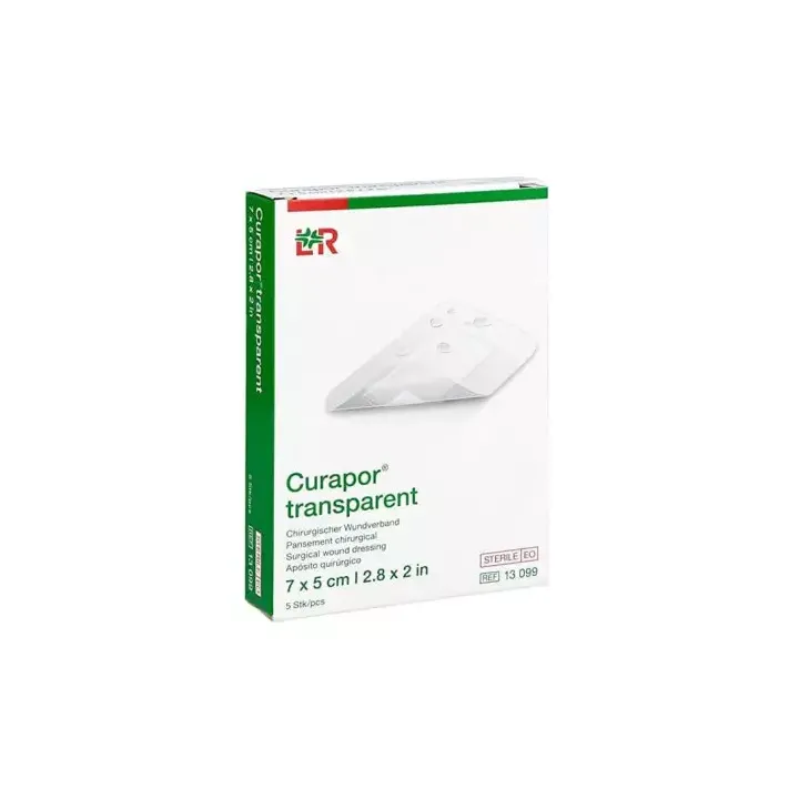 Curapor pansements chirurgicaux st&eacute;riles transparents Lohmann Rauscher - boite de 5 pansements 8x10cm