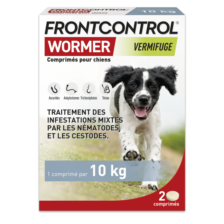 Frontcontrol Wormer vermifuge chiens - bo&icirc;te de 2 comprim&eacute;s
