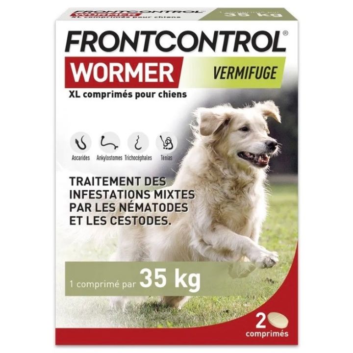 Frontcontrol wormer XL chiens vermifuge - boite de 2 comprim&eacute;s 