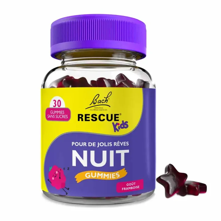 Rescue nuit kids gummies jolis r&ecirc;ves go&ucirc;t framboise - pot de 30 gummies