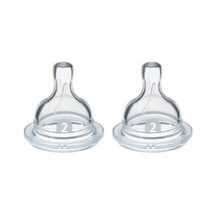 T&eacute;tine airflex 2 trous d&eacute;bit lent 1 moi+ Avent - 2 t&eacute;tines