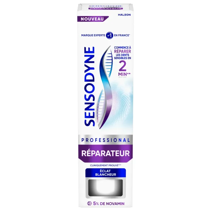 Dentifrice Professional R&eacute;parateur &eacute;clat blancheur Sensodyne - tube de 75ml 