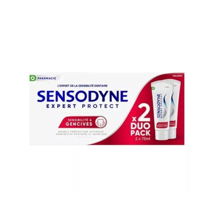Dentifrice Sensibilit&eacute; et Gencives Sensodyne - lot de 2 tubes de 75 ml