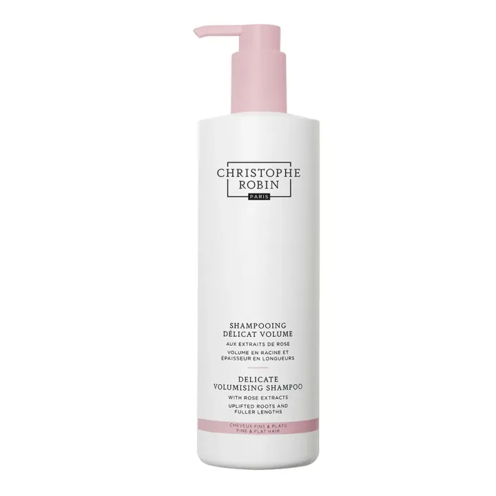 Shampoing volume d&eacute;licat aux extraits de rose Christophe Robin - flacon-pompe de 500ml