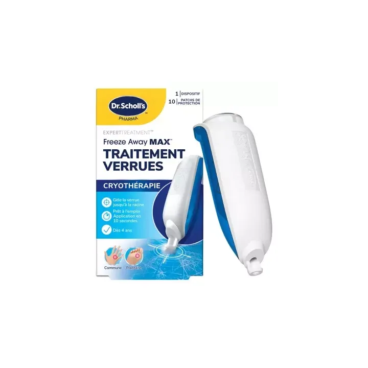 Traitement verrues Cryoth&eacute;rapie pieds et mains Scholl - flacon de 35ml + 10 patchs