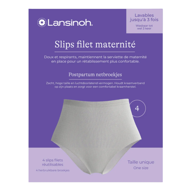 Slips filet maternit&eacute; Lansinoh - boite de 4 slips filets r&eacute;utilisbles