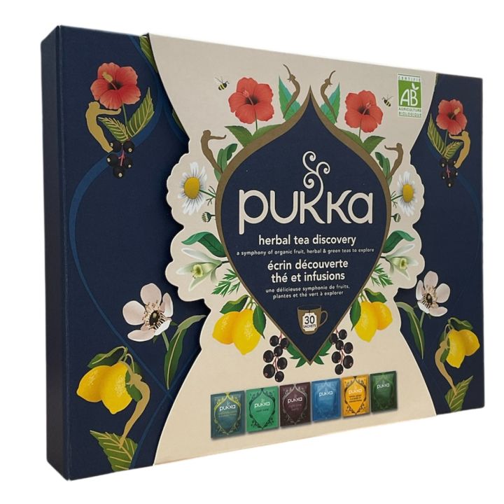 Coffret &eacute;crin d&eacute;couverte th&eacute; et infusion bio Pukka - coffret de 30 sachets