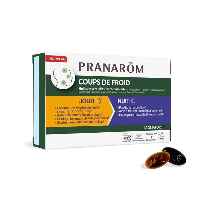 Aromaforce coup de froid jour/nuit Pranarom - bo&icirc;te de 15 capsules