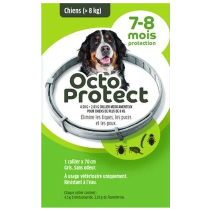 Octo Protect collier antiparasitaire grands chiens Elanco - un collier x 70cm