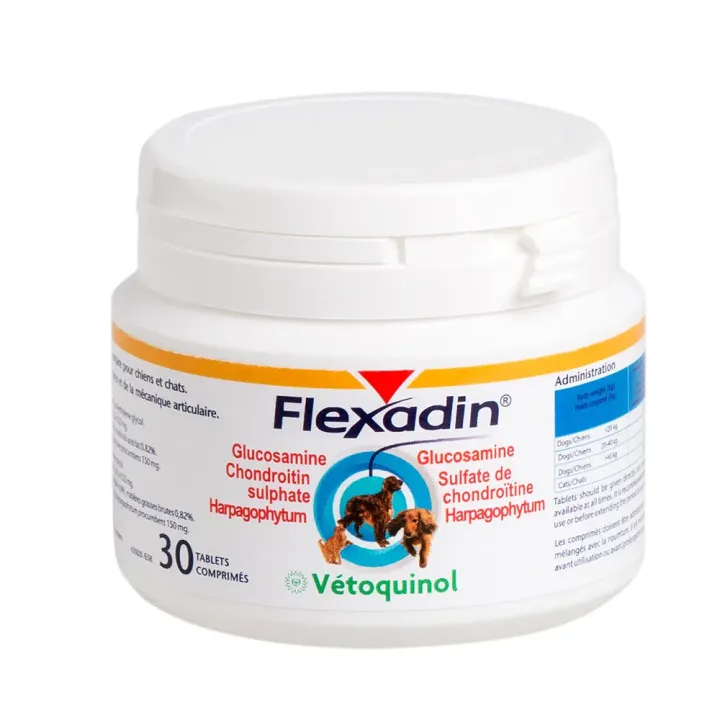 Flexadin Arthrose chien et chat Vetoquinol - pot de 30 comprim&eacute;s