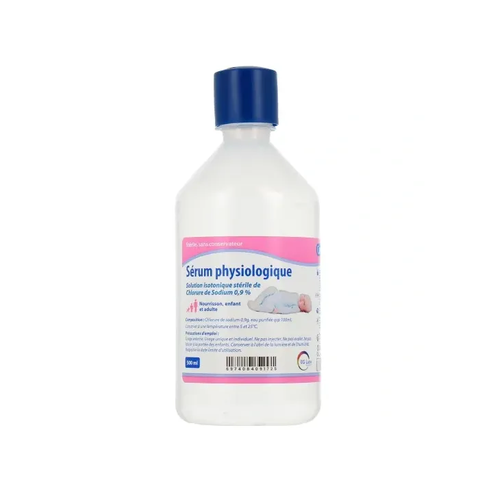 S&eacute;rum physiologique EG Labo - flacon de 500ml