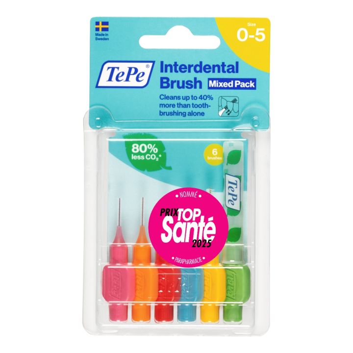 Brossettes interdentaires originales TePe - pack de 6 brossettes de toutes tailles