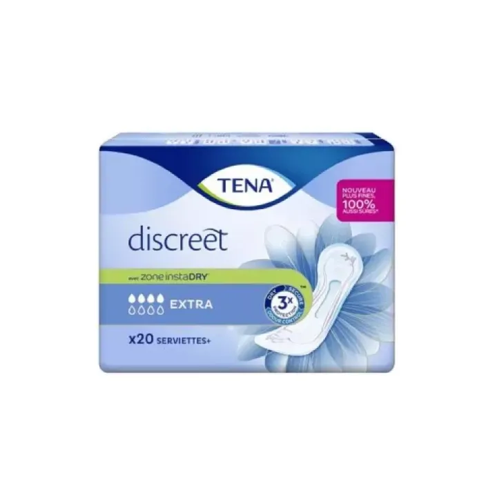 Serviettes hygi&eacute;niques discreet extra Tena - 20 serviettes