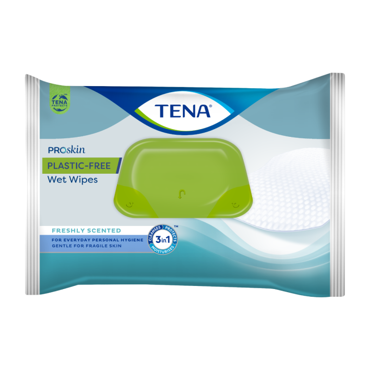 Wet wipes Lingettes impr&eacute;gn&eacute;es extra douces et &eacute;paisses 3 en 1 Tena - paquet de 48 lingettes