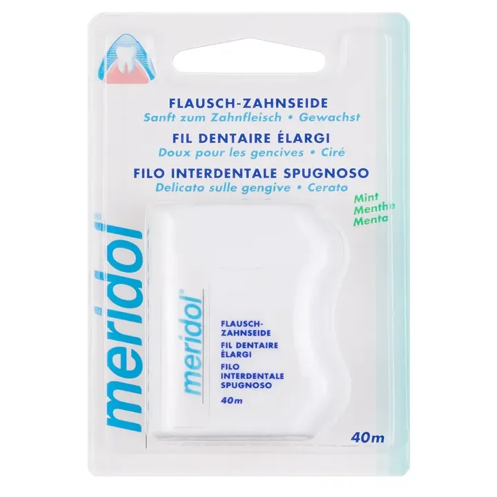 Fil dentaire &eacute;largi menthe Meridol - 40 m&egrave;tres