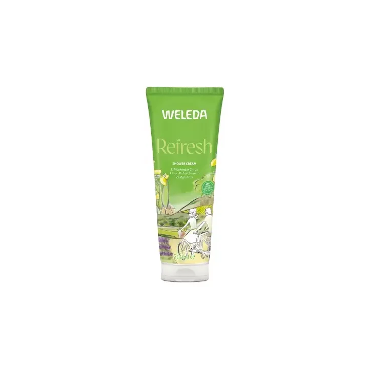 Cr&egrave;me de douche Refresh Citron rafra&icirc;chissant Weleda - tube de 200ml