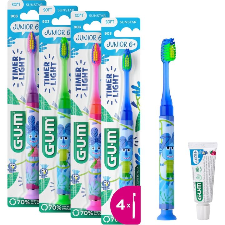 Sunstar brosse &agrave; dents junior 6+ soft Gum - une brosse &agrave; dents