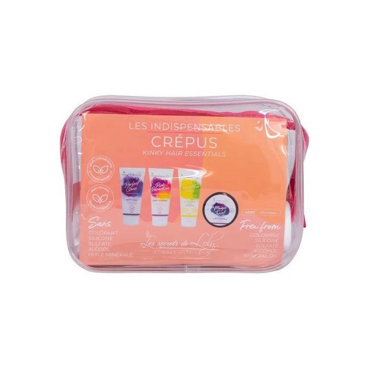 Trousse Les Indispensables cheveux cr&eacute;pus Les Secrets de Loly - trousse de 4 produits