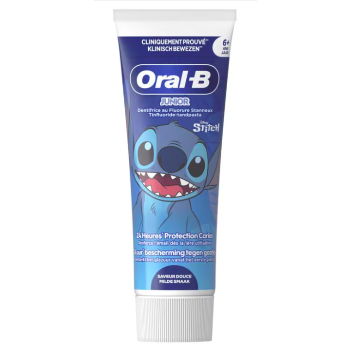 Dentifrice junior protection caries Stitch d&egrave;s 6 ans Oral-B - tube de 75ml