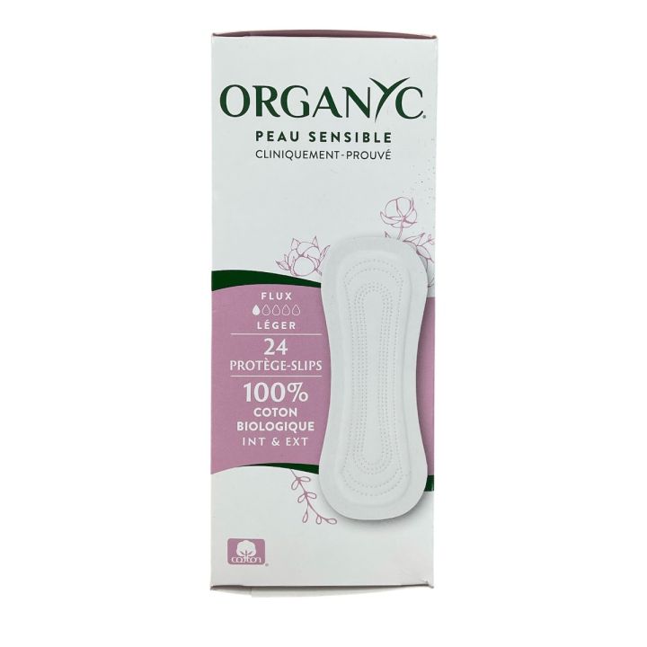Prot&egrave;ge-slips coton bio flux l&eacute;ger Organyc - boite de 24 protections
