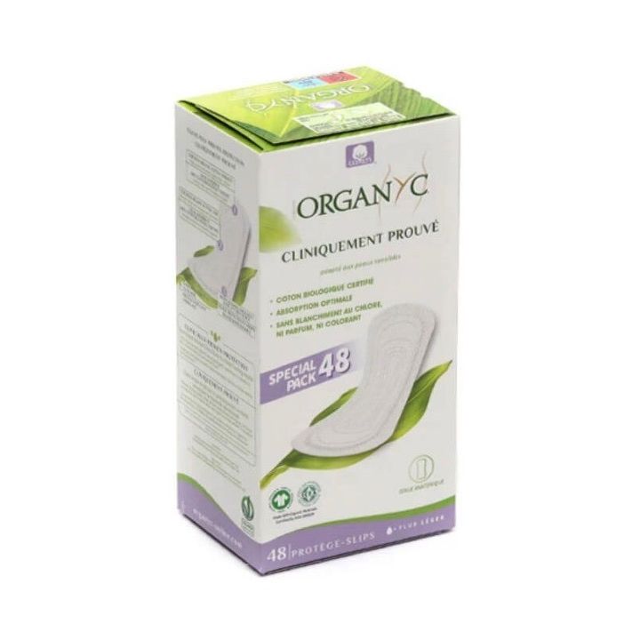 Prot&egrave;ge-slips coton bio flux l&eacute;ger Organyc - boite de 48 protections