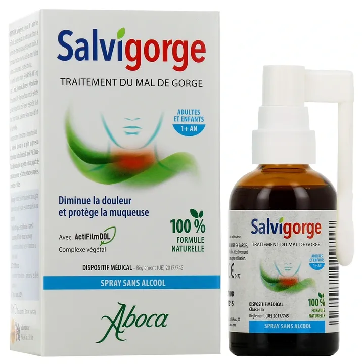 Salvigorge Spray sans alcool mal de gorge Aboca - spray de 30ml