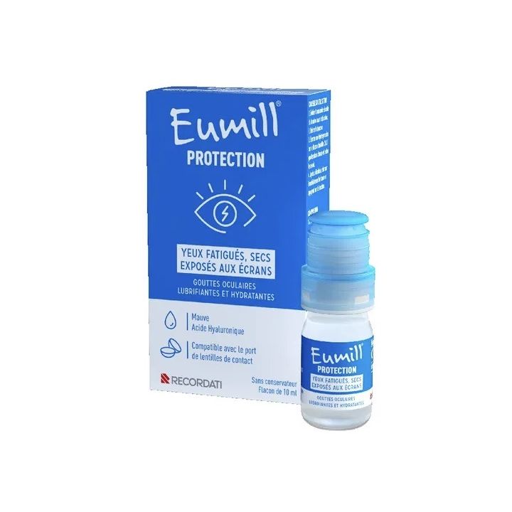 Protection gouttes yeux fatigu&eacute;s, secs, expos&eacute;s aux &eacute;crans Eumill - flacon de 10ml