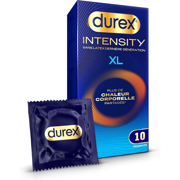 Pr&eacute;servatifs Intensity XL Durex - boite de 10 pr&eacute;servatifs