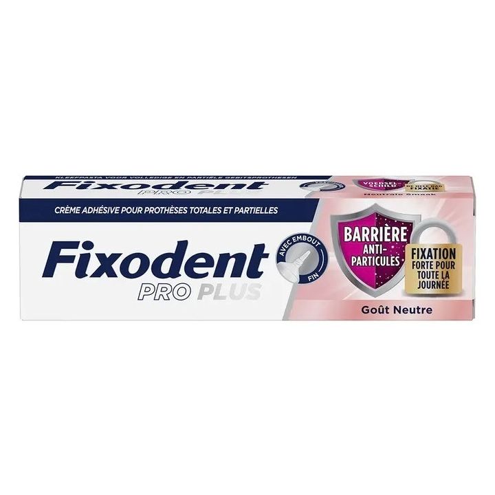 Cr&egrave;me adh&eacute;sive Fixodent pro plus anti-particules - Tube 40g