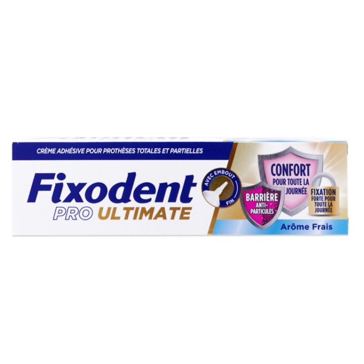 Cr&egrave;me adh&eacute;sive Fixodent pro ultimate ar&ocirc;me frais - tube de 40g
