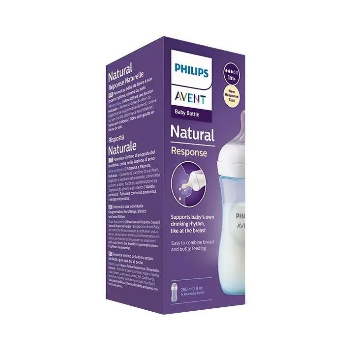 Avent Natural Response  biberon bleu Philips - biberon de 260ml