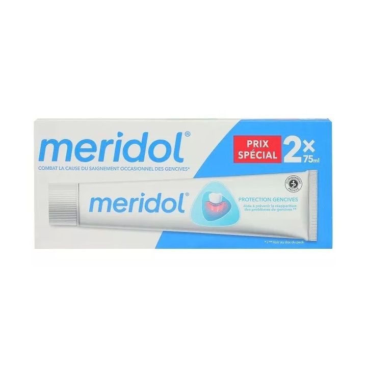 Dentifrice protection gencives Meridol - offre sp&eacute;ciale 2 tubes de 75ml 