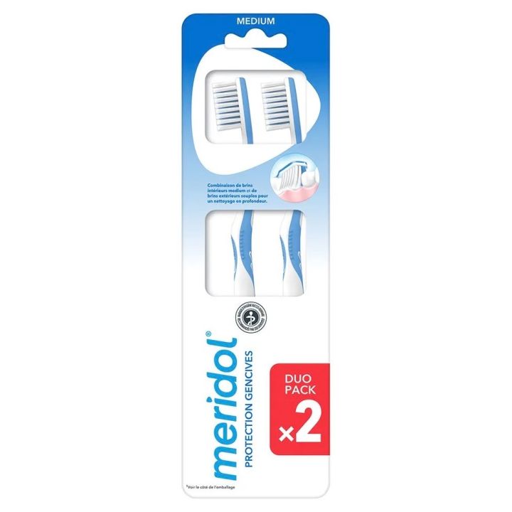 Brosse &agrave; dents Duo-Pack medium Meridol - lot de 2 brosses &agrave; dents